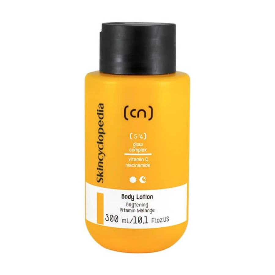 Skincyclopedia Brigtening Vitamin Melange, Körperlotion mit 5% aufhellendem Komplex, 300 ml