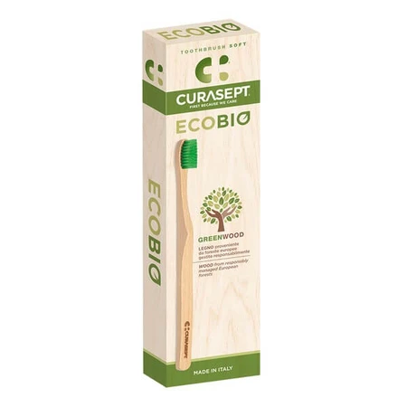 Curasept Ecobio, toothbrush, soft, wooden, 1 pc.