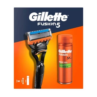 Gillette set, Fusion5 scheermes + Fusion, scheergel voor gevoelige huid, 200 ml