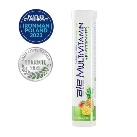 ALE Multivitamine + Electrolytes, comprimés effervescents, goût ananas-mangue, 20 pcs.