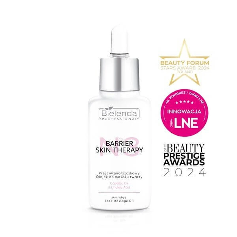 Bielenda Profesional, Barrier Skin Therapy, aceite de masaje facial antiarrugas, 30 ml