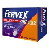 Fervex Dolor y Fiebre C Plus, 330 mg + 200 mg, comprimidos efervescentes, 20 uds.