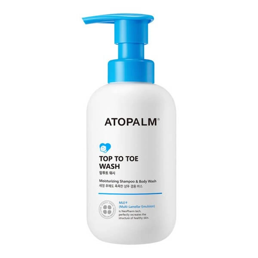 Atopalm, Gel lavante de pies a cabeza para bebés y niños con piel sensible, 300 ml