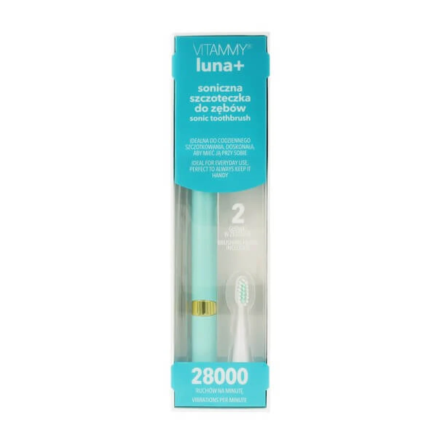 Vitammy Luna+, cepillo dental compacto sónico, turquesa, 1 ud.