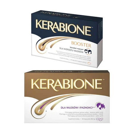 Kerabione Booster set, capsules, 30 pcs. + Kerabione, for hair, nails, skin, capsules, 60 pcs.