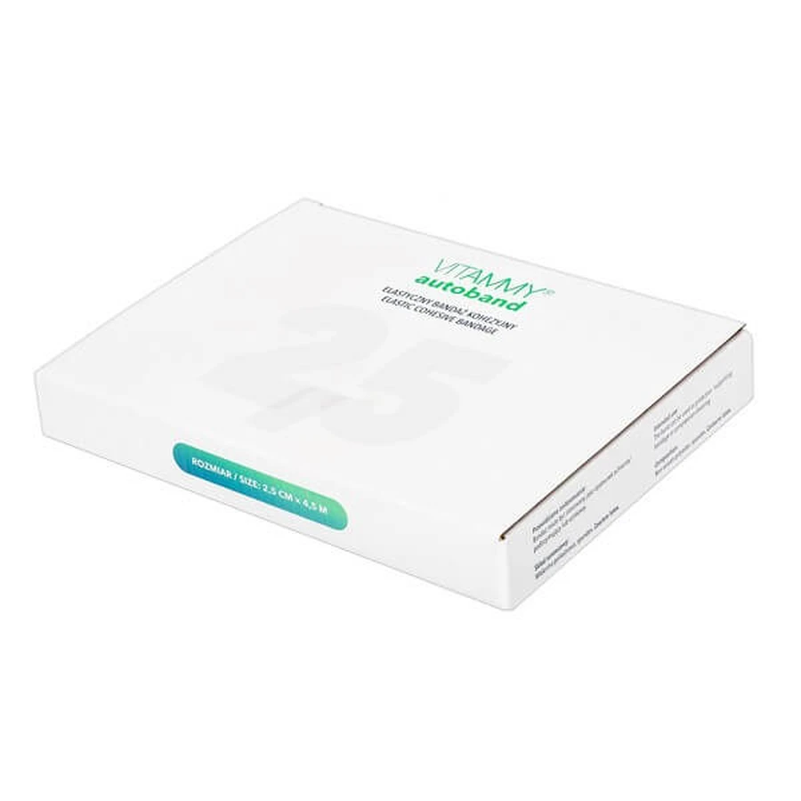 Vitammy Autoband, bande élastique cohésive, 2,5 cm x 4,5 m, mélange de couleurs, 12 pcs.