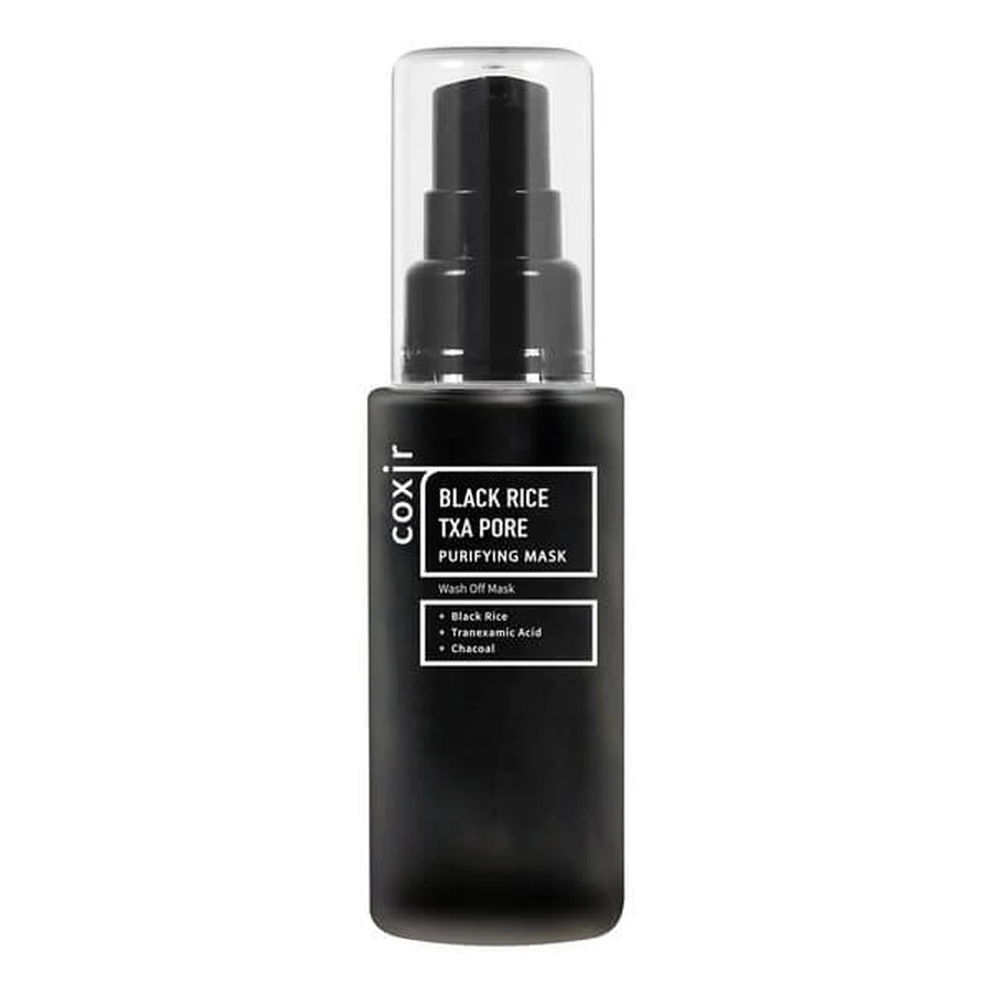 Coxir Black Rice TXA Pore Purifying Mask, facial cleansing mask, 50 ml.
