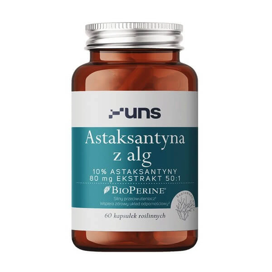 Uns Astaxanthin aus Algen, Hartkapseln, 60 Stück.