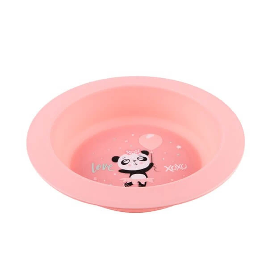 Canpol babies, set of dishes 2 elements, EXOTIC ANIMALS, pink, 1 piece.