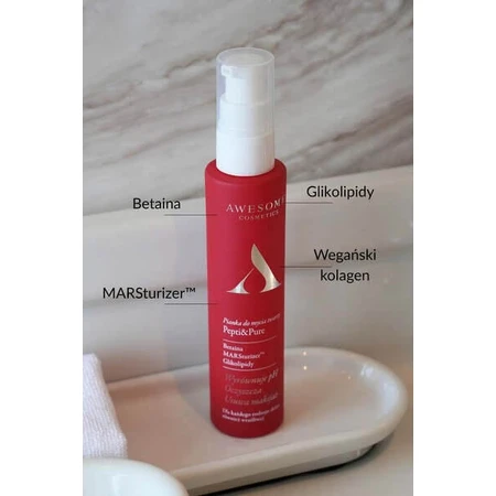 Awesome Cosmetics Pepti &amp; Pure, espuma limpiadora facial, 100 ml