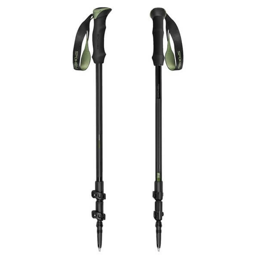 Spokey Trial, lichtgewicht trekkingstokken, groen, 2 stuks.