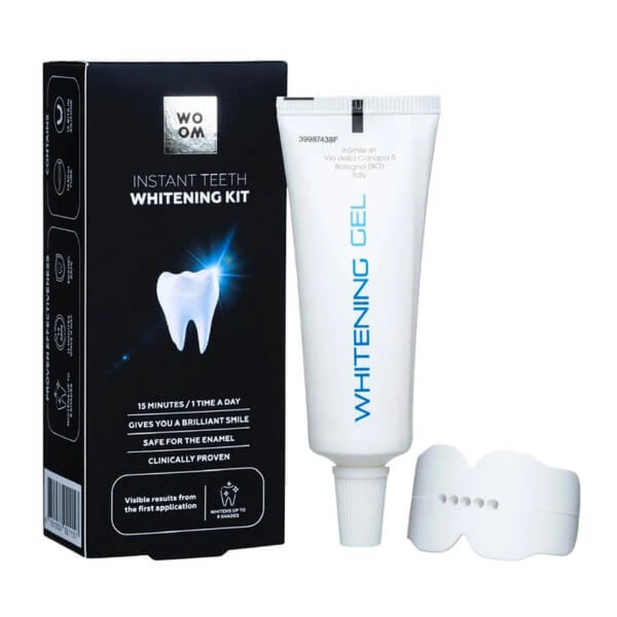 Woom, Teeth whitening kit, 30 ml + 1x silicone cap on teeth