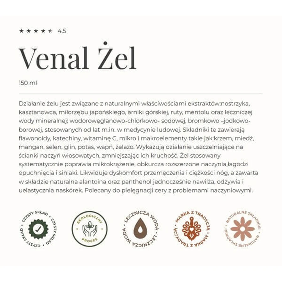 Gorvita Venal, kühlendes Gel für müde Beine, 150 ml