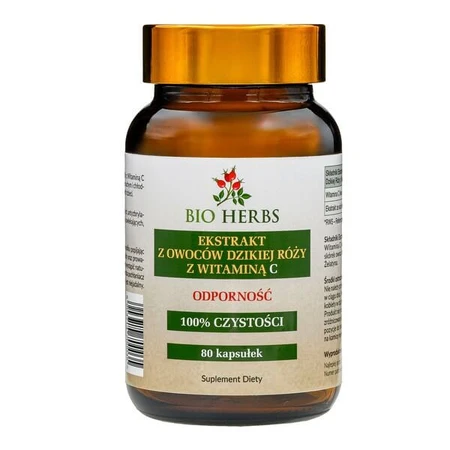 Bio Herbs Rosehip Extract with Vitamin C, capsules, 80 pcs.