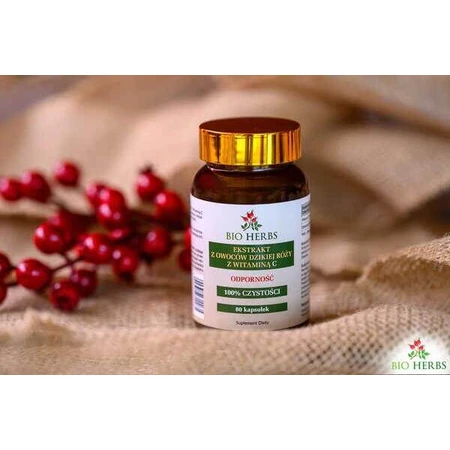 Bio Herbs Rosehip Extract with Vitamin C, capsules, 80 pcs.