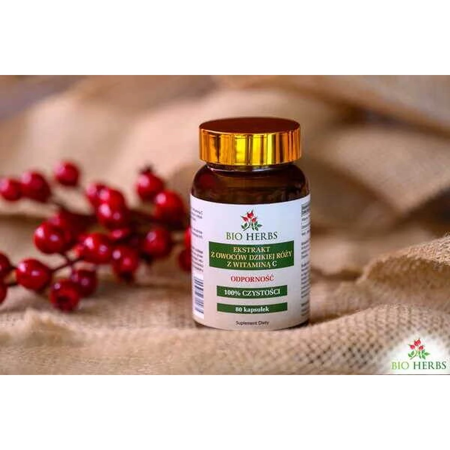 Bio Herbs Rosehip Extract with Vitamin C, capsules, 80 pcs.