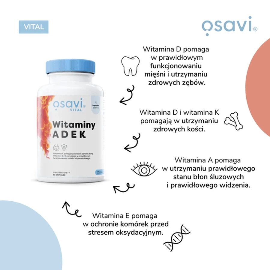 Osavi Vitaminen ADEK, zachte capsules, 90 st.