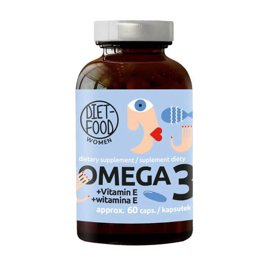 Diet-Food Women Omega 3 + vitamina E, cápsulas, 60 uds.