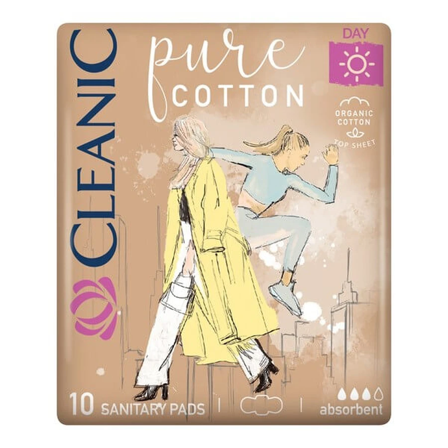 Cleanic Pure Cotton Day, sanitary pads, 10 pcs.