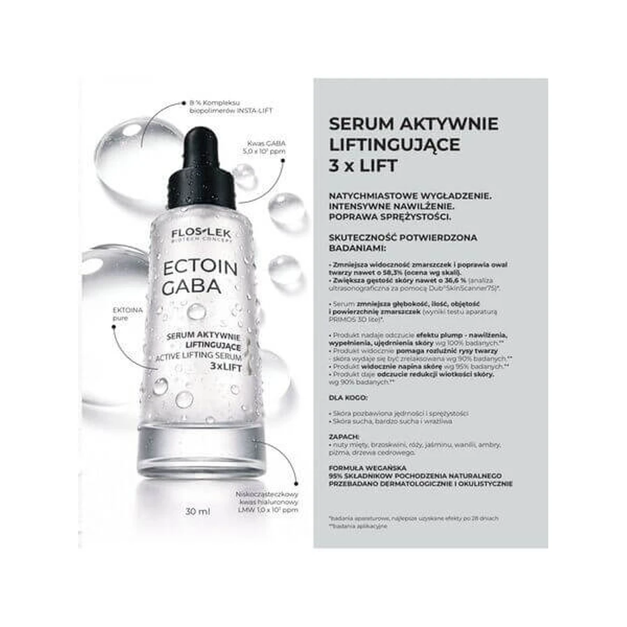 Flos-Lek Biotech Konzept Ectoin Gaba, aktives Lifting-Serum, 50 ml