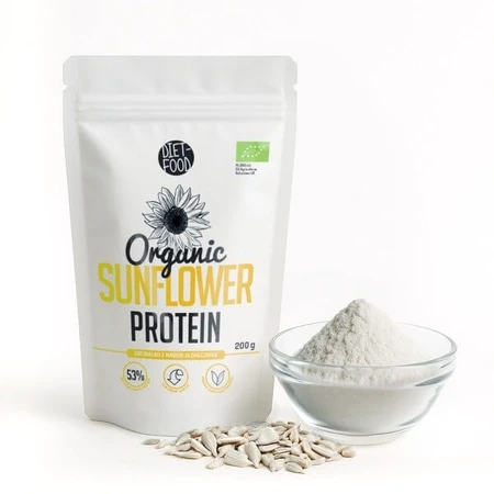 Dieetvoeding, biologische zonnebloem proteïne, zonnebloempitten proteïne, 200 g