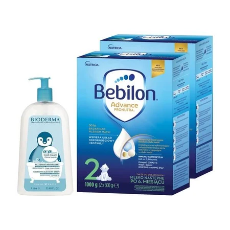 2er-Set Bebilon 2 Advance Pronutra, 1000 g + Bioderma ABCDerm Cold-Cream, 1 l