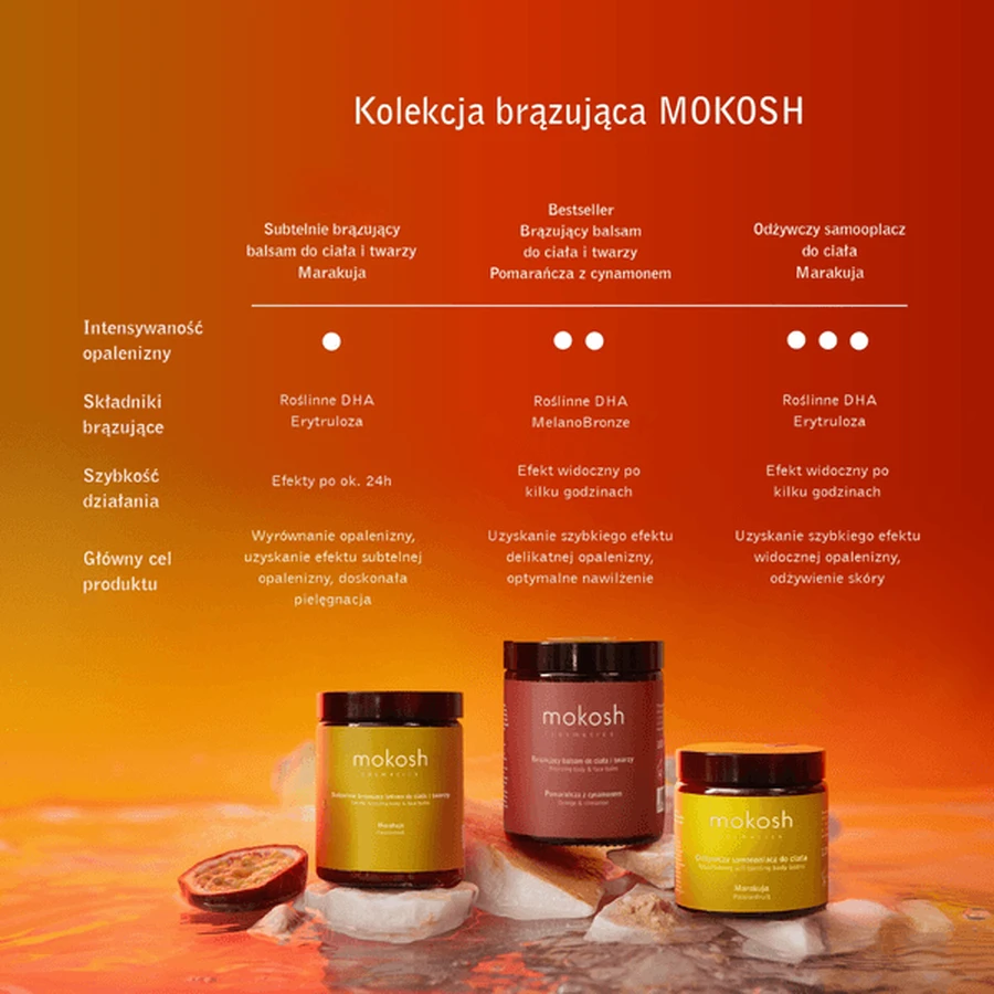 Mokosh, subtle bronzing body and face lotion, passion fruit, 180 ml