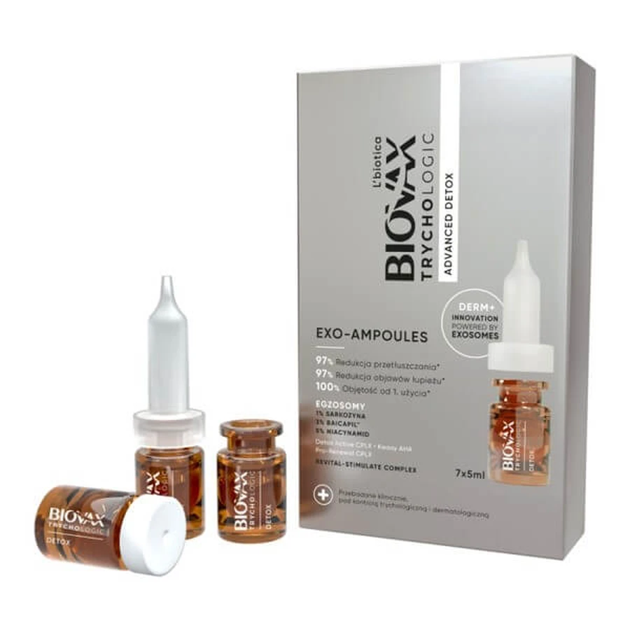L'biotica Biovax Trychologic Advanced Detox, ontgiftende haarbehandeling, 7 x 5 ml