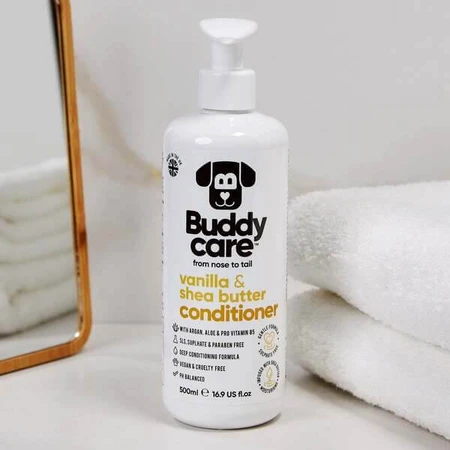 Buddycare, hondenconditioner, vanille en sheaboter, 500 ml