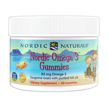 Nordic Omega-3 Gummies, 82mg Tangerine Treats, jelly beans, 60 pcs.