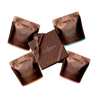 Cocosolis Luxury Coffee Scrub, set de 4 gommages pour le corps et le visage, 4 x 70 g