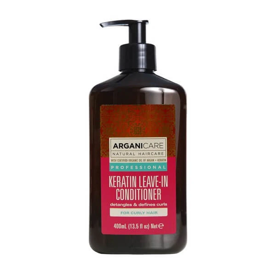Arganicare Natural Haircare, Leave-in conditioner for curly hair with keratin, 400 ml