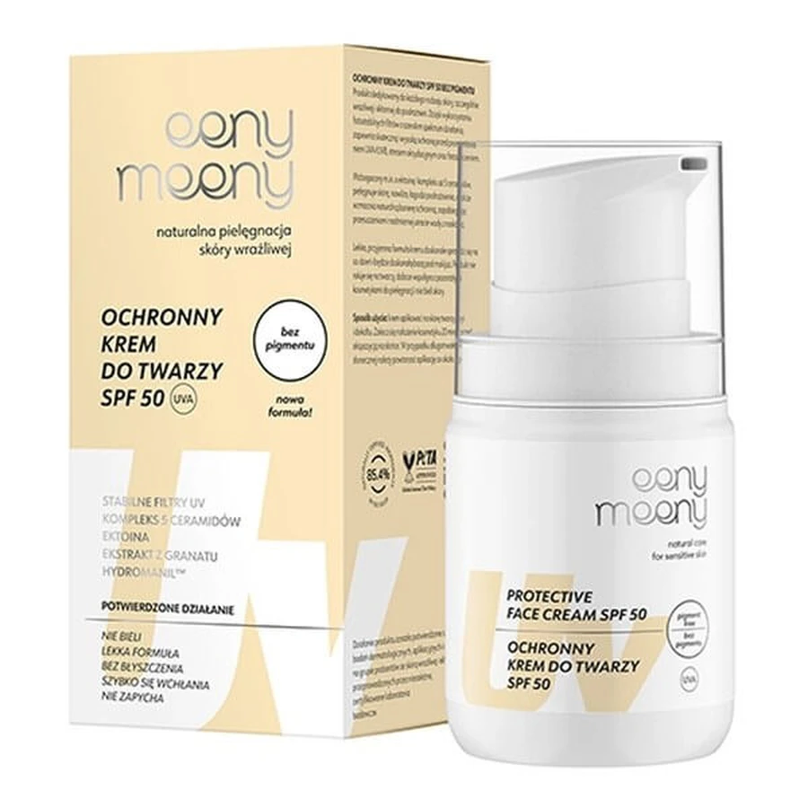 Eeny Meeny, protective UVA UVB SPF50 face cream, without pigment, 50 ml