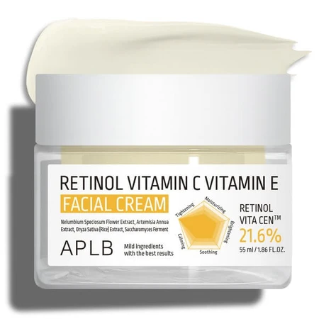 APLB Retinol Vitamine C Vitamine E Gezichtscrème, anti-verouderingscrème met retinol en vitamine C en E, 55 ml