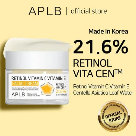 APLB Retinol Vitamine C Vitamine E Gezichtscrème, anti-verouderingscrème met retinol en vitamine C en E, 55 ml