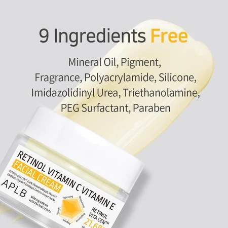 APLB Retinol Vitamine C Vitamine E Gezichtscrème, anti-verouderingscrème met retinol en vitamine C en E, 55 ml