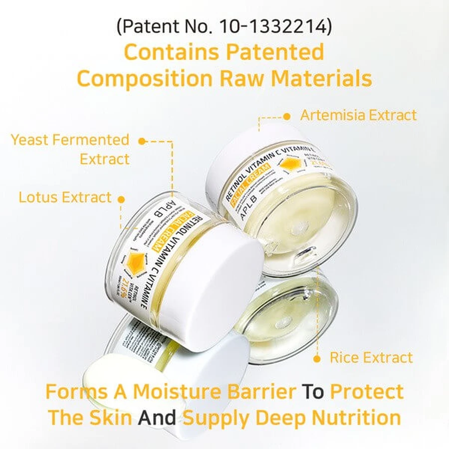 APLB Retinol Vitamine C Vitamine E Gezichtscrème, anti-verouderingscrème met retinol en vitamine C en E, 55 ml