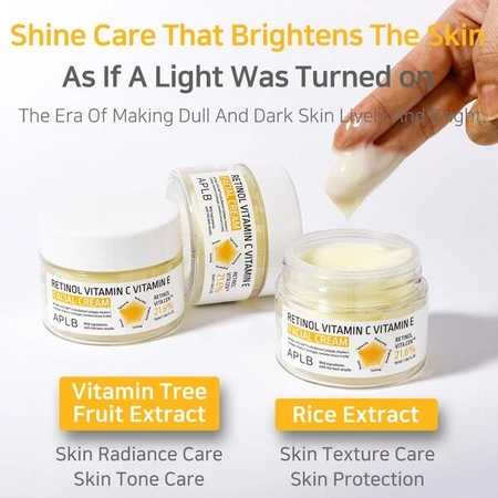 APLB Retinol Vitamine C Vitamine E Gezichtscrème, anti-verouderingscrème met retinol en vitamine C en E, 55 ml