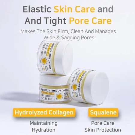 APLB Retinol Vitamine C Vitamine E Gezichtscrème, anti-verouderingscrème met retinol en vitamine C en E, 55 ml