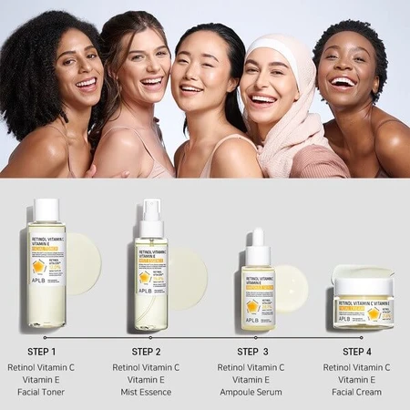 APLB Retinol Vitamine C Vitamine E Gezichtscrème, anti-verouderingscrème met retinol en vitamine C en E, 55 ml