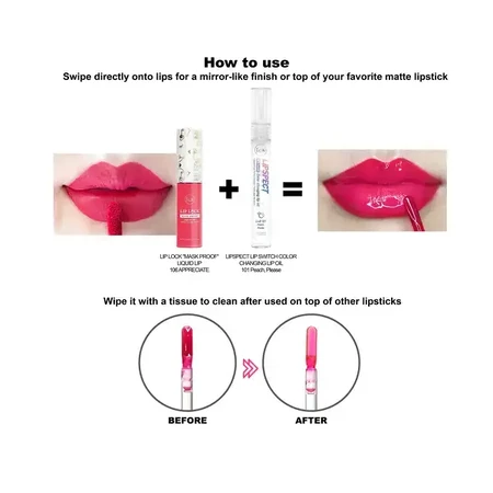 J.Cat Beauty Lipspect Lip Switch Color Changing Lip Oil, 103 Lookin' Pine, 3.5 ml.