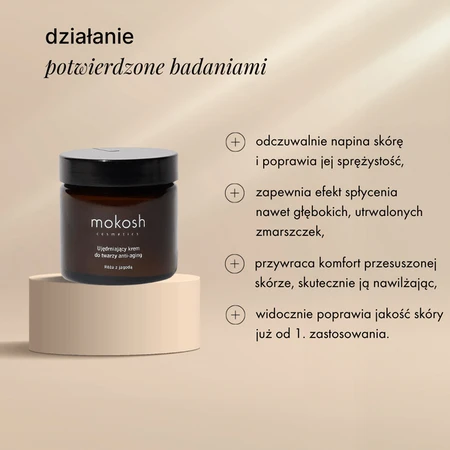 Mokosh, firming anti-aging face cream, rose and blueberry, 60 ml