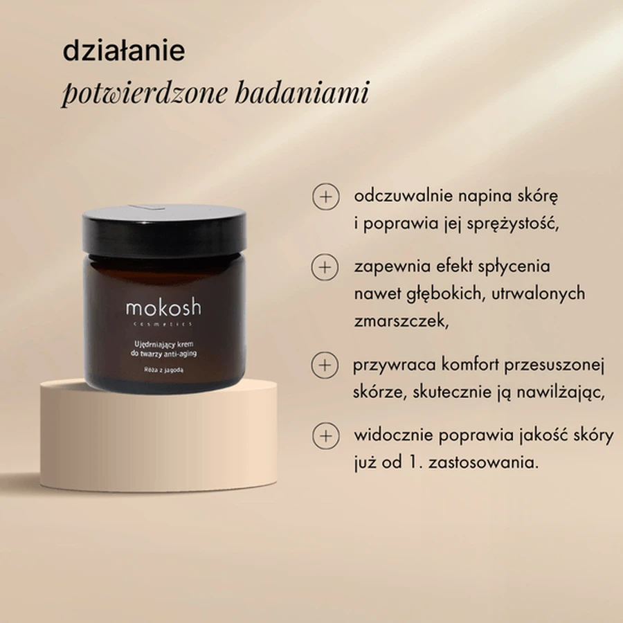 Mokosh, firming anti-aging face cream, rose and blueberry, 60 ml