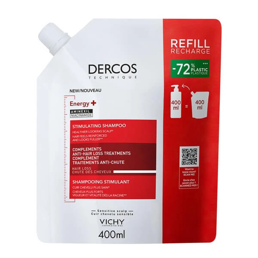 Dercos Energy+ Set, stärkendes Shampoo, 400 ml + Nachfüllpackung, 400 ml