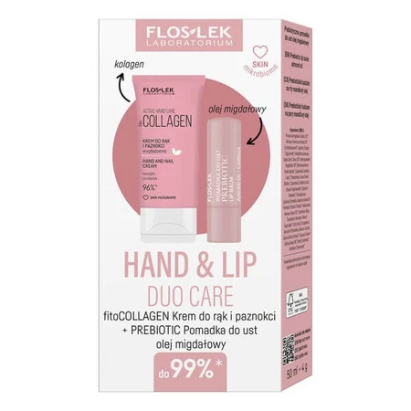 Flos-lek Set Hand &amp ; Lip Duo Care Collagen, crème pour les mains, 50 ml + rouge à lèvres, 4 g