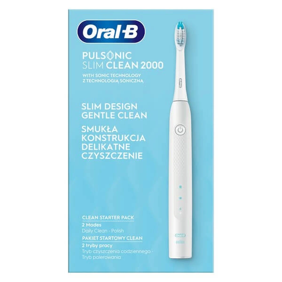 Oral-B Pulsonic Slim Clean 2000 Weiß, Schallzahnbürste