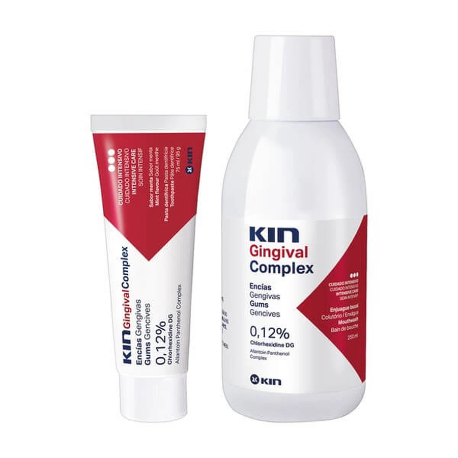 Set, Kin Gingival Complex: collutorio, 250 ml + dentifricio, 75 ml