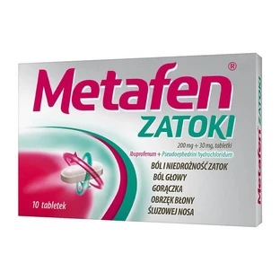 Metafen Zatoki, 200 mg+30 mg, comprimidos recubiertos con película, 10 uds.