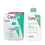 CeraVe set, cleansing cleansing gel for normal and oily skin, 473 ml + refill pack, 473 ml