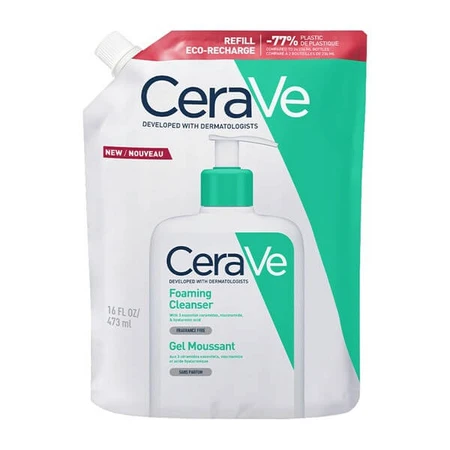 CeraVe set, cleansing cleansing gel for normal and oily skin, 473 ml + refill pack, 473 ml